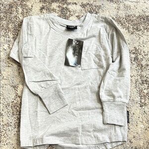 Little Bipsy Light Heather Gray Long Sleeve Pocket Tee
